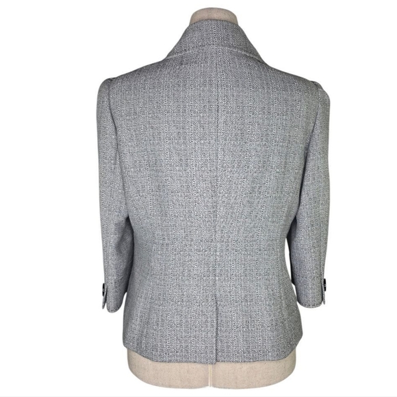 Nine West Gray Blazer Women’s Size 8 Textured Suit Jacket Career Office Wear - Picture 5 of 9